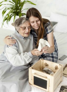 grandmother-checking-old-toys-with-granddaughter